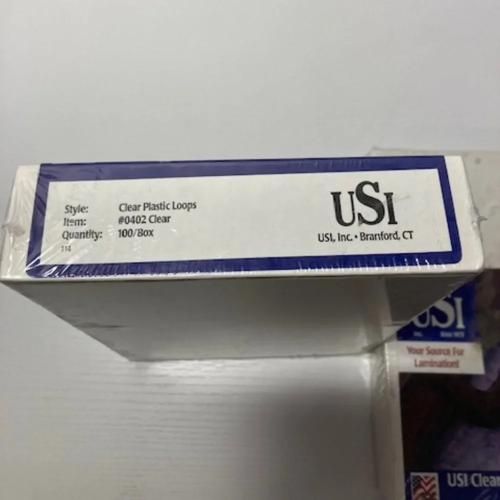 USI Inc Clear Plastic Loops/ 100 per Box / #0402 Clear